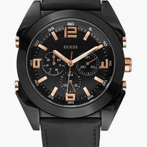Guess Black and Gold Chronograph Watch